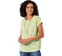 Print-Shirt pistazie-ecru-bedruckt 52 Baumwolle