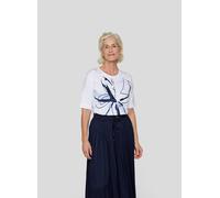 Print-Shirt RABE, Damen, Gr. 40, weiß, Jersey, Obermaterial: 95% Baumwolle, 5% Elasthan, bedruckt, unifarben, tailliert hüftbedeckend, Rundhals, Shirts Print-Shirt, mit Pailletten (67692525-40)