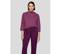 Print-Shirt RABE "Sweatshirt", Damen, Gr. 44, violett, 70%Polyester, 28%Viskose, 2%Elastan, Jacquardmuster, gerade, Shirts (85578361-44) violett