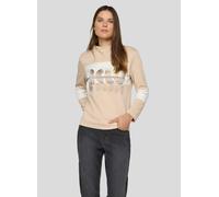 Print-Shirt RABE "Sweatshirt", Damen, Gr. 46, beige, 48%Polyester 47%Viskose 5%Elasthan, gerade, Shirts (70107760-46) beige