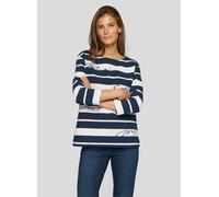 Print-Shirt RABE "T-Shirt", Damen, Gr. 38, dunkelblau, 76%Baumwolle, 16%Polyester, 8%Elastan, gerade, Shirts (17028601-38) dunkelblau