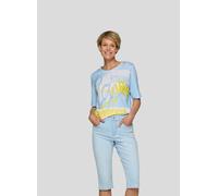 Print-Shirt RABE "T-Shirt", Damen, Gr. 40, blau (hellblau), 50%Baumwolle, 50%Viskose, gemustert, tailliert, Shirts (10556628-40) hellblau