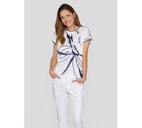 Print-Shirt RABE "T-Shirt", Damen, Gr. 40, weiß, 50%Baumwolle 50%Modal, gemustert, gerade, Shirts (74521708-40) weiß