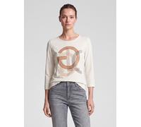 Print-Shirt RABE "T-Shirt", Damen, Gr. 40, weiß (beige), Obermaterial: 95% Baumwolle, 5% Elasthan, unifarben, tailliert, Shirts (35940329-40) beige