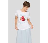 Print-Shirt RABE "T-Shirt", Damen, Gr. 40, weiß, Obermaterial: 48% Baumwolle, 48% Modal, 4% Elasthan, unifarben, gerade, Shirts (81129938-40) weiß