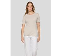 Print-Shirt RABE "T-Shirt", Damen, Gr. 42, beige, 87%Viskose 13%Metallic Garn, unifarben, gerade, Shirts (60081002-42) beige
