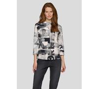 Print-Shirt RABE "T-Shirt", Damen, Gr. 42, schwarz, 76%Baumwolle, 16%Polyester, 8%Elastan, gerade, Shirts (78358751-42) schwarz