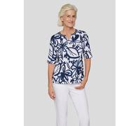 Print-Shirt RABE "T-Shirt", Damen, Gr. 44, blau (dunkelblau), 92%Viskose 8%Elastan, tailliert, Shirts (67141704-44) dunkelblau