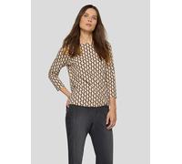Print-Shirt RABE "T-Shirt", Damen, Gr. 44, braun, 92%Baumwolle 8%Elasthan, tailliert, Shirts (27875067-44) braun