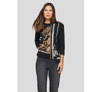 Print-Shirt RABE "T-Shirt", Damen, Gr. 44, schwarz, 95%Baumwolle, 5%Elasthan, unifarben, gerade, Shirts (66195568-44) schwarz