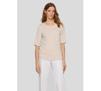 Print-Shirt RABE "T-Shirt", Damen, Gr. 46, beige, 68%Viskose 28%Polyester 4%Elasthan, unifarben, tailliert, Shirts (49773464-46) beige