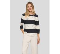 Print-Shirt RABE "T-Shirt", Damen, Gr. 46, beige, 76%Baumwolle, 16%Polyester, 8%Elasthan, geringelt, gerade, Shirts (77418427-46) beige