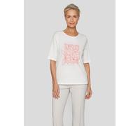 Print-Shirt RABE "T-Shirt", Damen, Gr. 46, beige, 95%Baumwolle, 5%Elastan, unifarben, gerade, Shirts (35220337-46) beige