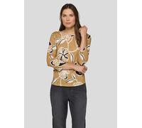 Print-Shirt RABE "T-Shirt", Damen, Gr. 46, braun, 50%Baumwolle, 50%Viskose, geblümt, tailliert, Shirts (14889007-46) braun