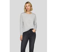 Print-Shirt RABE "T-Shirt", Damen, Gr. 46, grau, 44%Polyester, 27%Metallic Garn, 24%Viskose, 5%Elastan, unifarben, gerade, Shirts (91019732-46) grau