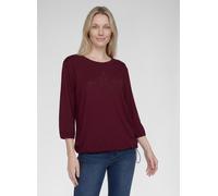 Print-Shirt RABE "T-Shirt", Damen, Gr. 46, rot (dunkelrot), Obermaterial: 48% Polyester, 47% Viskose, 5% Elasthan, unifarben, normal, Shirts (16923148-46) dunkelrot