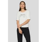 Print-Shirt RABE "T-Shirt", Damen, Gr. 46, weiß, 92%Viskose 8%Elasthan, unifarben, tailliert, Shirts (73129748-46) weiß