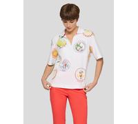 Print-Shirt RABE "T-Shirt", Damen, Gr. 46, weiß, 95%Baumwolle, 5%Elasthan, geblümt, gerade, Shirts (28861338-46) weiß