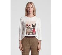Print-Shirt RABE "T-Shirt", Damen, Gr. 46, weiß (beige), Obermaterial: 95% Baumwolle, 5% Elasthan, unifarben, gerade, Shirts (65785220-46) beige