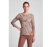 Print-Shirt RABE "T-Shirt", Damen, Gr. 48, braun, Obermaterial: 92% Baumwolle, 8% Elasthan, Paisley, tailliert, Shirts (55119008-48) braun
