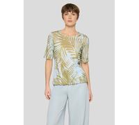 Kurzarmshirt RABE, Damen, Gr. 48, himmelblau, Jersey, Obermaterial: 50% Baumwolle, 50% Viskose, geblümt, gemustert, tailliert hüftbedeckend, Rundhals, Shirts, mit floralem Muster (15610605-48) himmelb