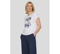 Print-Shirt RABE "T-Shirt", Damen, Gr. 50, weiß, 48%Baumwolle 48%Modal 4%Elasthan, unifarben, gerade, Shirts (58679067-50) weiß