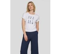 Print-Shirt RABE "T-Shirt", Damen, Gr. 52, weiß, Obermaterial: 50% Baumwolle, 50% Modal, unifarben, gerade, Shirts (99309040-52) weiß