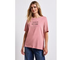 Print-Shirt STREET ONE, Damen, Gr. 34, blush peach, Web, 50% Baumwolle, 50% Modal, bedruckt, normal normal, Rundhals, Bündchen, Shirts, im soften Baumwoll-Mix (61780547-34) blush peach