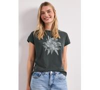 Print-Shirt STREET ONE, Damen, Gr. 40, deep bound grün, Web, 100% Baumwolle, geblümt, normal normal, Rundhals, abgesteppt, Shirts, aus reiner Baumwolle (13180949-40) deep bound grün