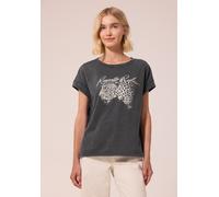 Print-Shirt STREET ONE STUDIO, Damen, Gr. 36, grau (washed out grau), Web, 100% Baumwolle, bedruckt, comfort fit normal, Rundhals, normaler Saum, Shirts, mit Frontprint (87604267-36) washed out grau