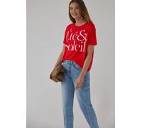 Print-Shirt STREET ONE STUDIO, Damen, Gr. 38, chili rot, Stoff, 50% Modal, 50% Baumwolle, bedruckt, comfort fit normal, Rundhals, normaler Saum, Shirts, mit Rundhalsausschnitt (99495938-38) chili rot