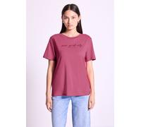 Print-Shirt STREET ONE STUDIO, Damen, Gr. 40, rosa (schwarz candy pink), Web, 50% Baumwolle, 50% Modal, unifarben, normal normal, Rundhals, abgesteppt, Shirts, im soften Baumwoll-Mix (49945802-40) sch