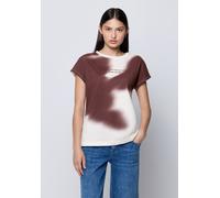 Print-Shirt STREET ONE STUDIO, Damen, Gr. 40, rot (fudge rot), Web, 100% Baumwolle, bedruckt, regular fit normal, Rundhals, abgesteppt, Shirts, aus reiner Baumwolle (32899406-40) fudge rot