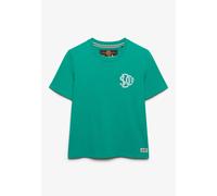 Print-Shirt SUPERDRY "SD&CO NEON RELAXED TEE", Damen, Gr. S, grünlake, Single Jersey, Obermaterial: 100% Baumwolle, bedruckt, relaxed fit normal, Rundhals, Shirts (17324162-S) grünlake