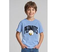 Print-Shirt TOM TAILOR, Jungen, Gr. 92/98, blau (light blau), Single Jersey, Obermaterial: 100% Baumwolle, bedruckt, oversize hüftbedeckend, Rundhals, abgesteppte Kante, Shirts, Sommershirt mit Peanut