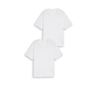 Print-Shirt TOM TAILOR PLUS, Herren, Gr. 4XL, weiß, Single Jersey, Obermaterial: 100% Baumwolle, unifarben, regular fit normal, Rundhals, Shirts, im 2er Pack (83141304-4XL) weiß