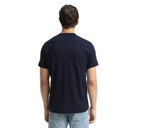 Print-Shirt TOM TAILOR "Tom Tailor Herren T-Shirt Frontprint", Herren, Gr. L, blau (dunkelblau), Obermaterial: 100% Baumwolle, regular fit, Rundhals, Shirts (74292946-L) dunkelblau