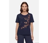 Kurzarmshirt BETTY BARCLAY "Damen mit Aufdruck", Damen, Gr. 36, blau (patch dunkelblau, braun), Jersey, Obermaterial: 95% Baumwolle, 5% Elasthan, loose fit normal, Rundhals, Shirts (86533131-36) patch