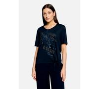 Kurzarmshirt BETTY BARCLAY "Damen mit Schleifenknoten", Damen, Gr. 36, dunkelblau, Jersey, Obermaterial: 50% Baumwolle, 50% Modal, figurumspielend normal, V-Ausschnitt, Shirts (94993635-36) dunkelblau