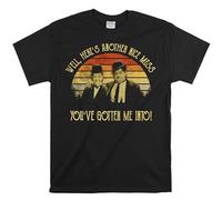 Printable Area Stan Laurel und Oliver Hardy Well Here's Another Nice Mess You've Gotten Me Into Vintage T-Shirt, Filmzitat Unisex T-Shirt, Schwarz , XL