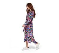 Printed Long Dress; Navy Big Flower Rose Violet Print