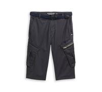 Cargoshorts TOM TAILOR, Herren, Gr. 32, N-Gr, grau mini weave print, Web, Obermaterial: 98% Baumwolle, 2% Elasthan, unifarben, regular fit knielang, Hosen, mit Taschen (41921109-32) grau mini weave pr
