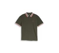 Tom Tailor - Piqué Poloshirt mit Logo-Print deep leaf green - Gr. - M