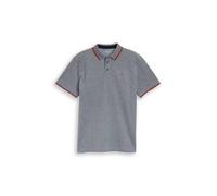 Tom Tailor Poloshirt PRINTED 1050778 Kurzarm Two-Tone Pique Navy/Weiß Größe S
