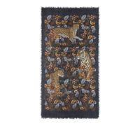 PRINTED SCARF WOOL LEPARD IN FLOWER ONE_SIZE