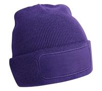Beechfield B445 Patch Beanie, violett, Einheitsgröße