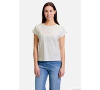 Printshirt mit Ärmelaufschlag Patch Cream/Rosé 36