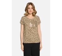 Printshirt mit Gummizug Beige/Khaki 42