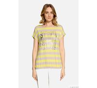 Kurzarmshirt BETTY BARCLAY "Damen mit Gummizug", Damen, Gr. 38, beige, gelb, Jersey, Obermaterial: 95% Viskose, 5% Elasthan, figurumspielend normal, U-Boot-Ausschnitt, Shirts (49931830-38) beige, gelb