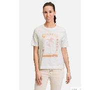 Kurzarmshirt CARTOON "Damen Printshirt mit Rundhalsausschnitt", Damen, Gr. 34, beige (patch cream, pink), Obermaterial: 100% Baumwolle., loose fit normal, Rundhals, Shirts, Placement (84357248-34) pat